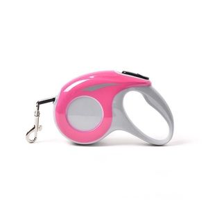 Retractable durable 16ft long dog leash - pink
